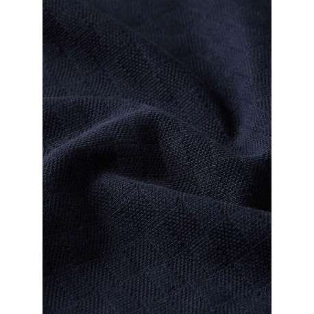 Polo en coton biologique marine uni pourvu d'un col boutonné - Image 2