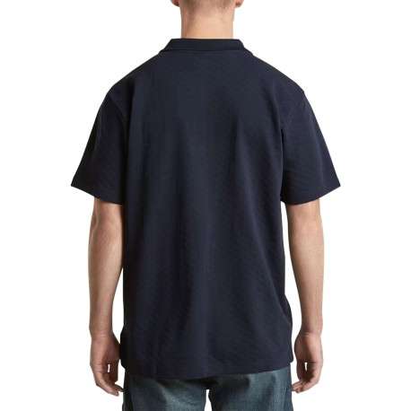 Polo en coton biologique marine uni pourvu d'un col boutonné - Image 4