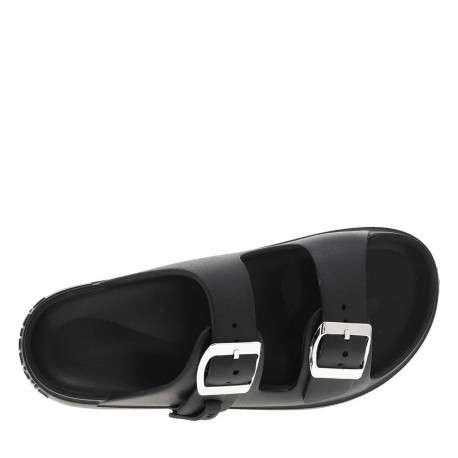 Mules noires à semelle plate et une fermeture à boucle à ardillon - Image 4