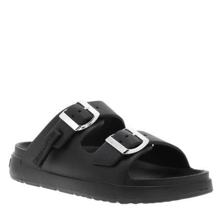 Mules noires à semelle plate et une fermeture à boucle à ardillon - Image 3
