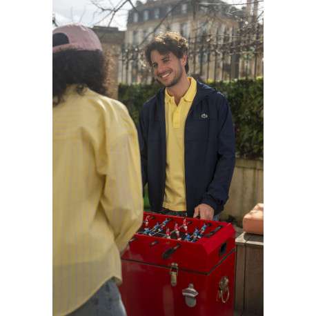 Imperméable à capuche marine avec une coupe droite et un col montant - Image 8