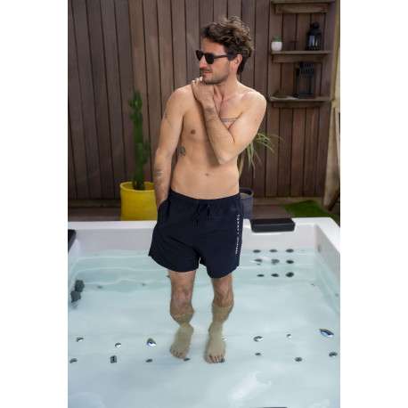 Short de bain marine à coupe ajustée pourvu du nom de la marque - Image 6