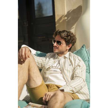T-shirt en coton blanc uni pourvu d'une coupe droite et d'un col rond - Image 6
