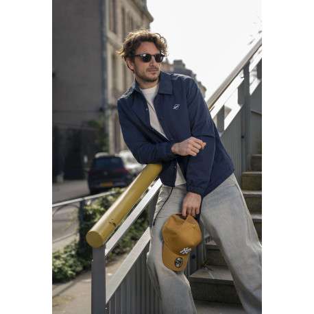 Blouson marine à coupe ajustée pourvu du patch de la marque sur la poitrine - Image 7