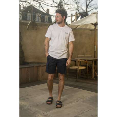 Mules aspect cuir patiné bleu marine, double boucle et semelle en liège résiné - Image 7