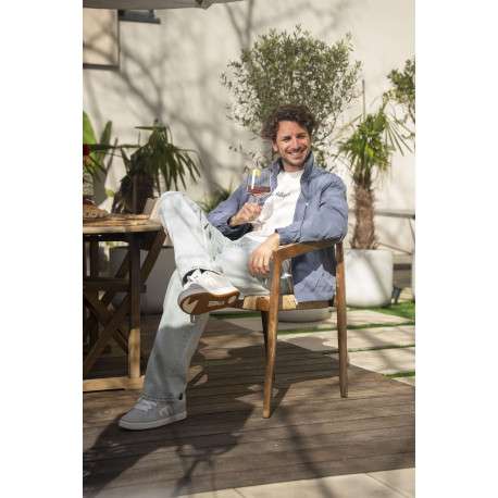 Jean Baggy en coton beige uni avec une coupe droite à zip et à bouton - Image 9