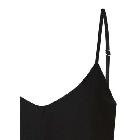 Débardeur noir uni pourvu d'une coupe droite et de fines bretelles - Image 3