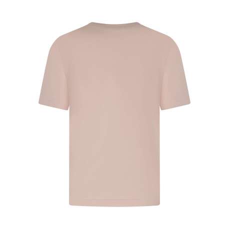 T-shirt en coton rose uni pourvu d'une coupe droite et des manches courtes - Image 2