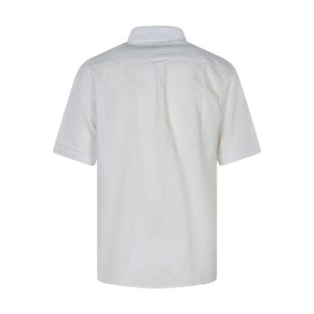 Chemise en coton blanche unie avec une coupe droite et un col américain - Image 2
