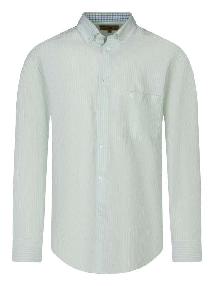 Chemise verte en lin à...