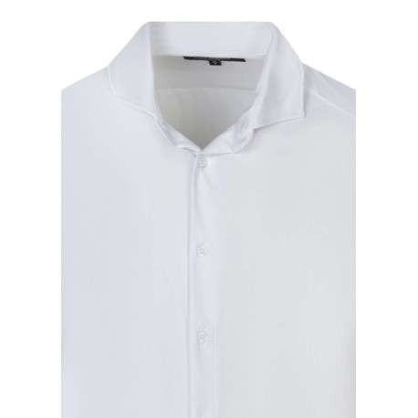 Chemise blanche unie pourvue d'une coupe droite et des manches longues - Image 3