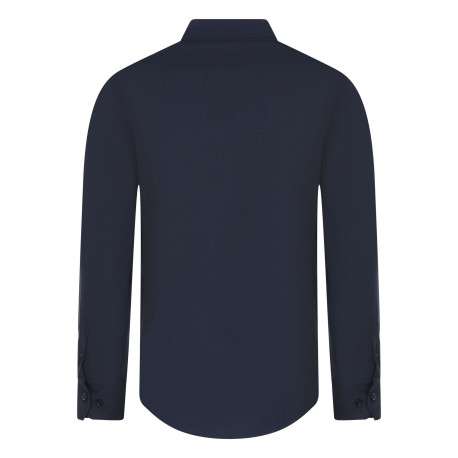 Chemise marine unie pourvue d'une coupe droite et des manches longues - Image 2