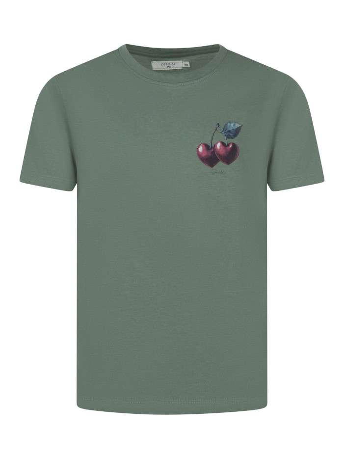 T-shirt en coton kaki uni...