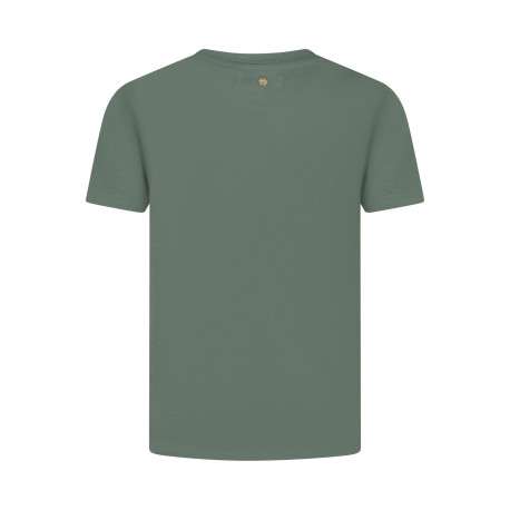 T-shirt en coton kaki uni pourvu d'un imprimé cerises en forme de coeur - Image 2