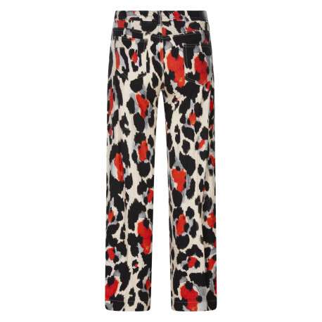 Pantalon orange imprimé pourvu d'une coupe large et de multiples poches - Image 2