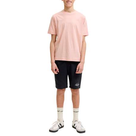 Short jogging noir uni avec une coupe droite et une taille élastiquée - Image 3