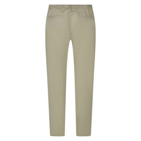 Pantalon chino en coton et lin mélangé beige uni pourvu d'une coupe slim - Image 2