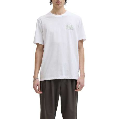 T-shirt en coton blanc imprimé avec un col rond et des manches courtes - Image 5
