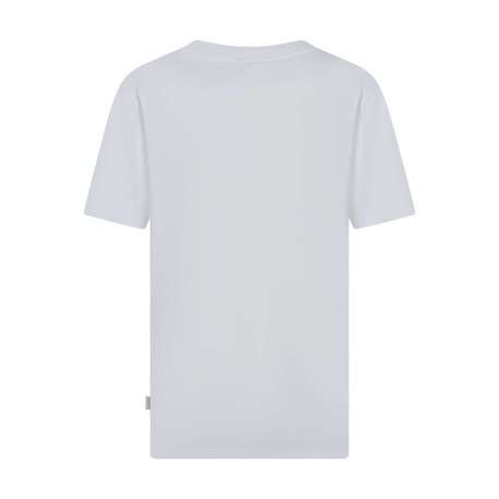 T-shirt en coton biologique blanc uni pourvu d'un imprimé balle de basket - Image 2