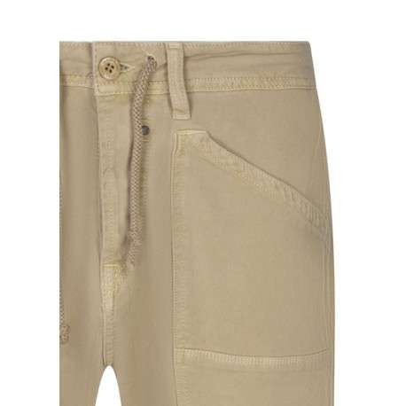 Pantalon cargo Kobe en coton beige uni pourvu d'une coupe droite - Image 3