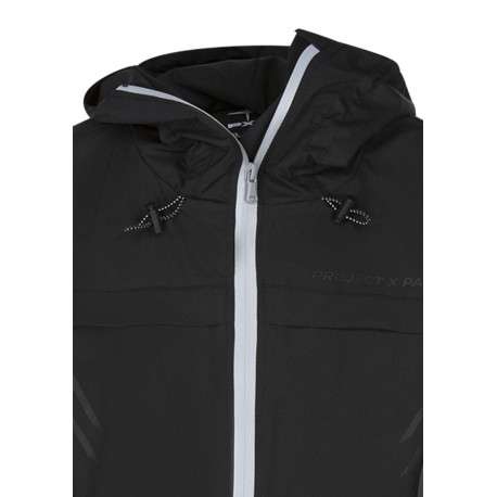Veste imperméable technique noire unie pourvue d'une fermeture zippée - Image 3