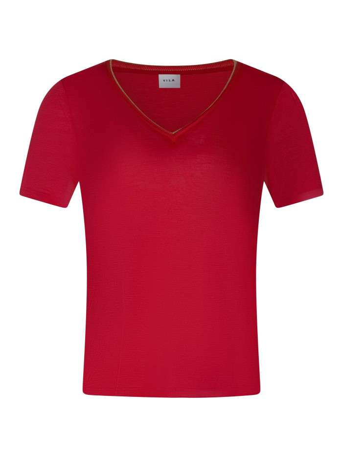 T-shirt rouge uni pourvu de...
