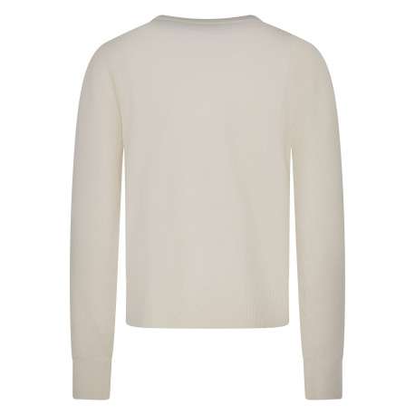Gilet beige uni pourvu d'un coeur rouge brodé sur la poitrine - Image 2