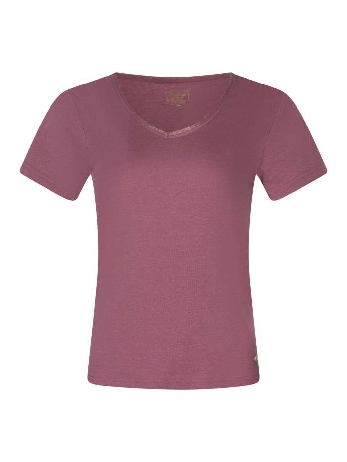 T-shirt brique uni pourvu...