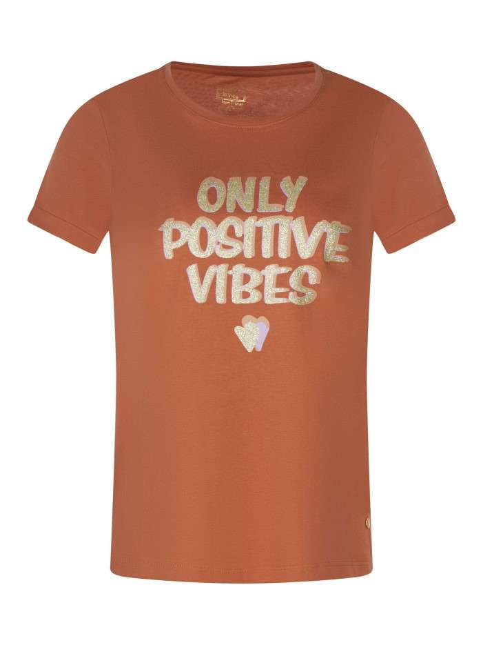 T-shirt en coton brique uni...
