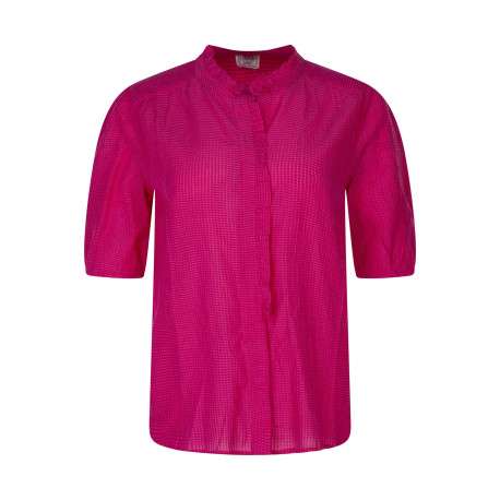 Chemisier fushia uni avec une coupe droite et des manches 2/3