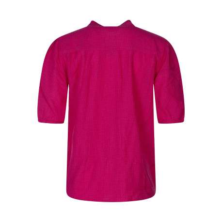 Chemisier fushia uni avec une coupe droite et des manches 2/3 - Image 2