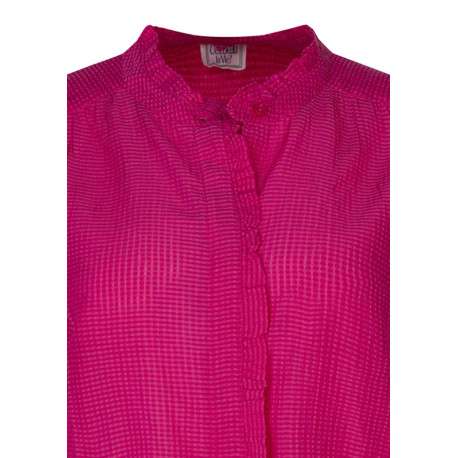 Chemisier fushia uni avec une coupe droite et des manches 2/3 - Image 3