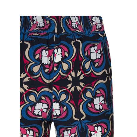 Pantalon chino marine imprimé pourvu d'une coupe large et de multiples poches - Image 3