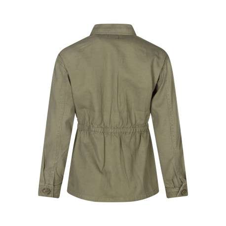 Blouson kaki uni pourvu d'une coupe droite et d'un col chemise - Image 2