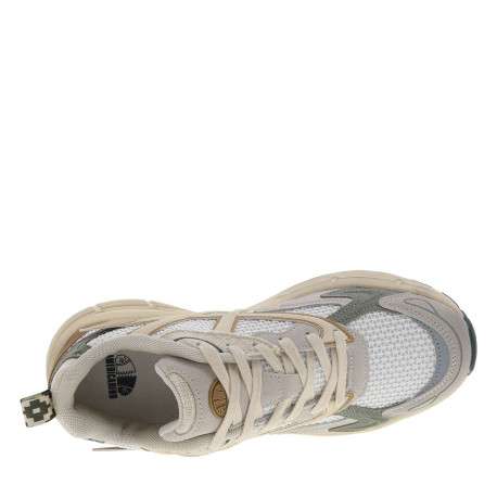 Baskets running beige à semelle plate avec du mesh sur le pourtour - Image 4