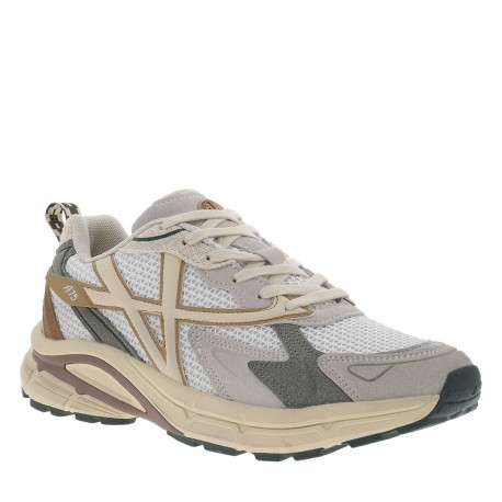 Baskets running beige à semelle plate avec du mesh sur le pourtour - Image 3