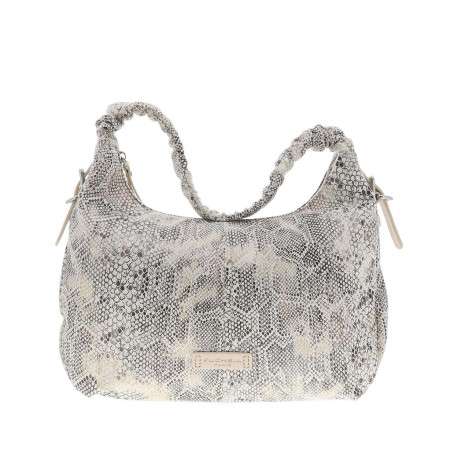 Sac porté épaule beige animalier avec une bandoulière réglable