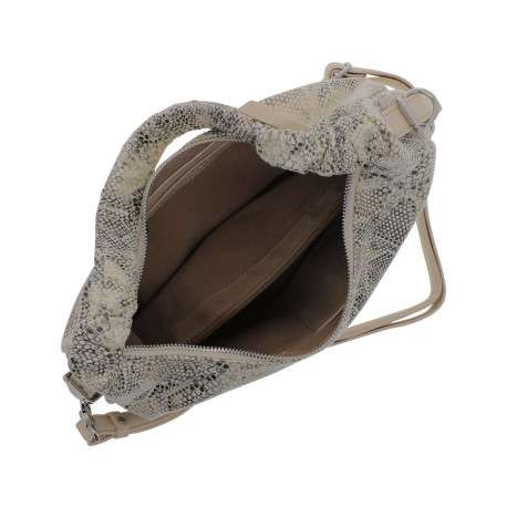 Sac porté épaule beige animalier avec une bandoulière réglable - Image 4