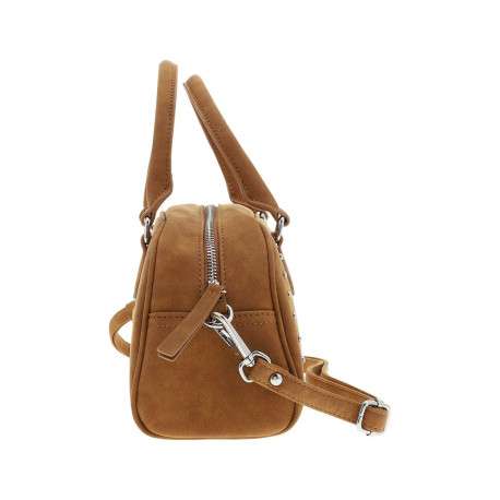 Sac porte-main camel uni pourvu de strass sur le pourtour avec des anses - Image 2