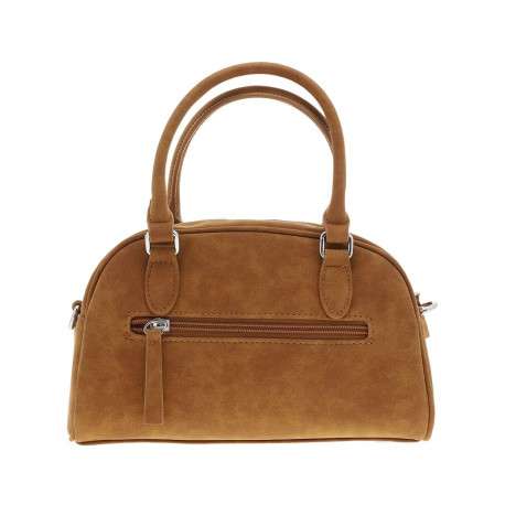 Sac porte-main camel uni pourvu de strass sur le pourtour avec des anses - Image 3