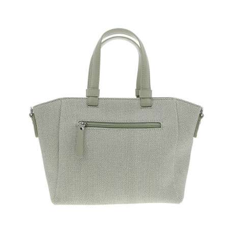 Sac porté épaule vert d'eau uni avec des anses et une poche à rabat à l'avant - Image 3
