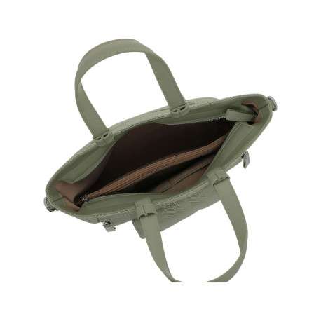 Sac porté épaule vert d'eau uni avec des anses et une poche à rabat à l'avant - Image 4