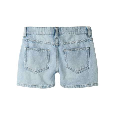 Short en coton stone uni pourvu d'une coupe droite et de strass - Image 2