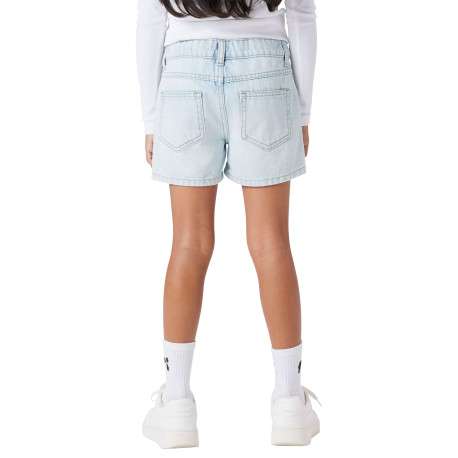 Short en coton stone uni pourvu d'une coupe droite et de strass - Image 4