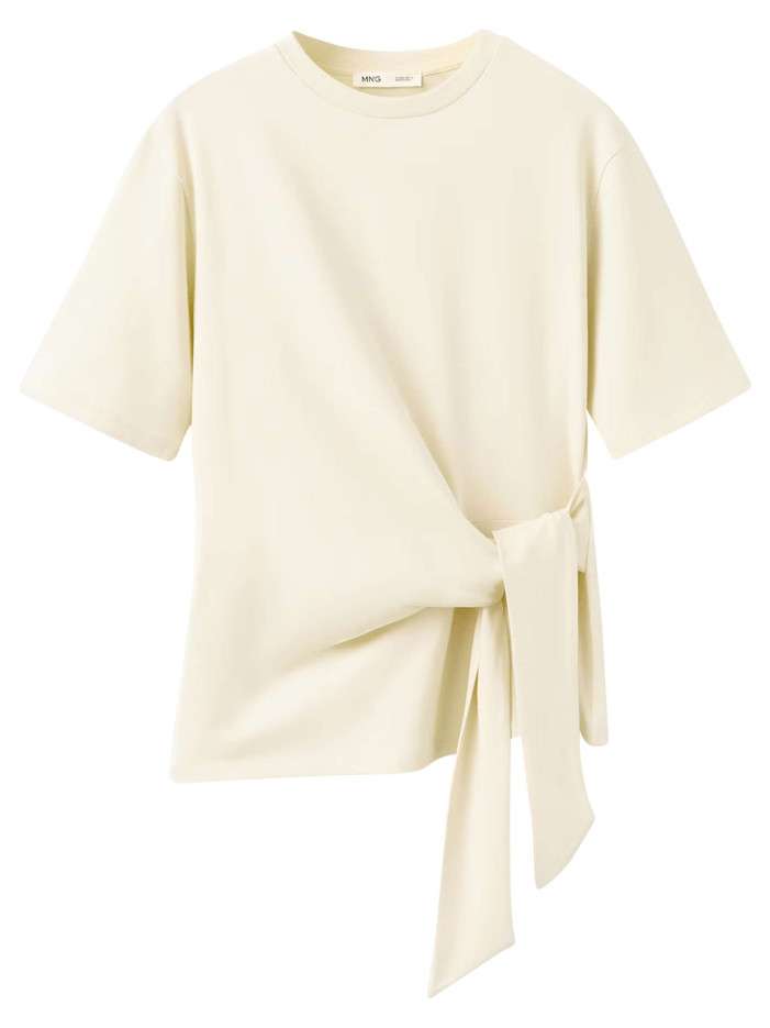 Top en coton jaune uni...