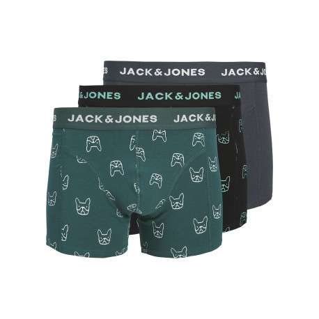 Lot de 3 boxers classiques en coton biologique multicolores à motifs