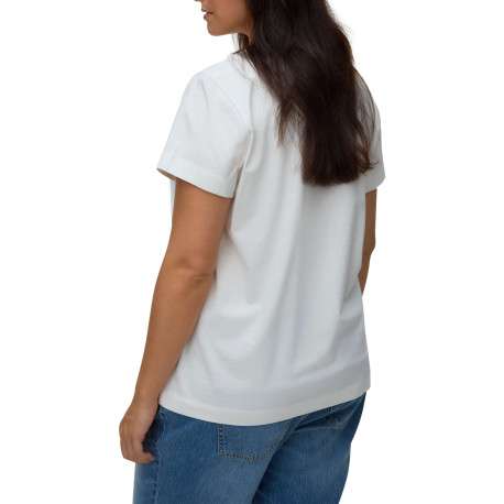 T-shirt en coton biologique blanc à motifs pourvu d'un col rond - Image 3