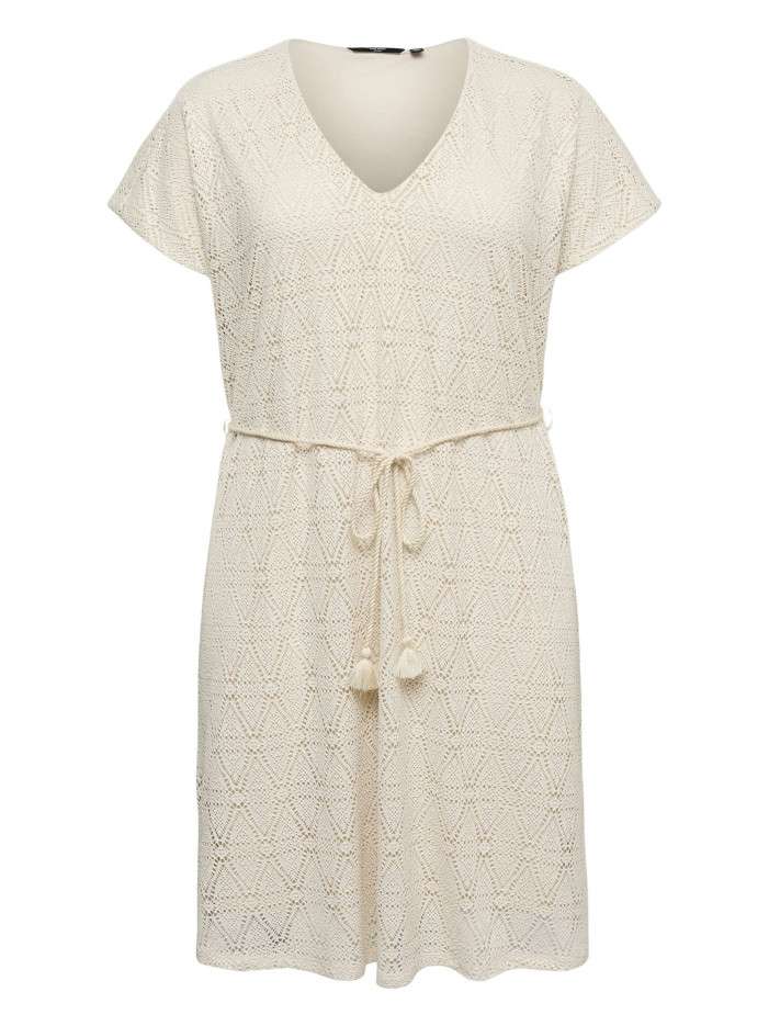 Robe courte beige unie...