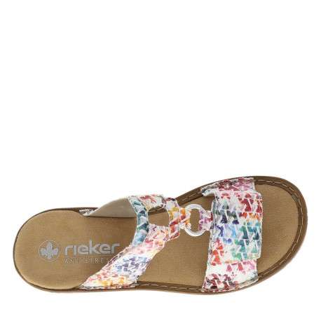 Mules multicolores à semelle compensée bas et à bandes auto-agrippantes - Image 4