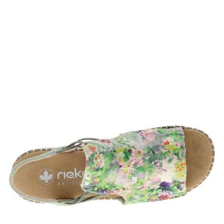 Nu-pieds vert à semelle compensée avec des soufflets élastiqués - Image 4